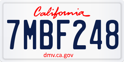 CA license plate 7MBF248