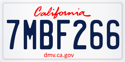 CA license plate 7MBF266