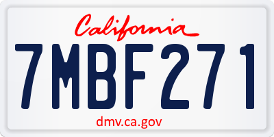 CA license plate 7MBF271
