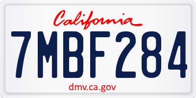CA license plate 7MBF284