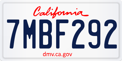 CA license plate 7MBF292