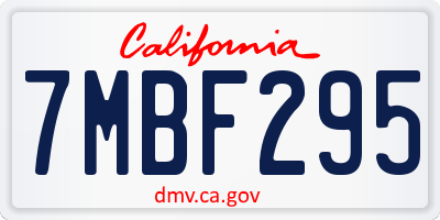 CA license plate 7MBF295