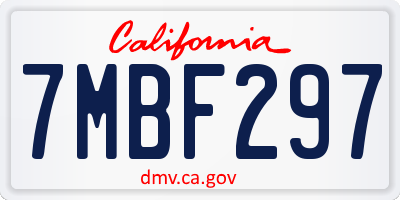 CA license plate 7MBF297