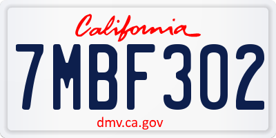 CA license plate 7MBF302
