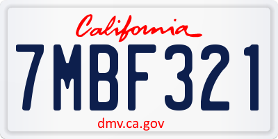 CA license plate 7MBF321