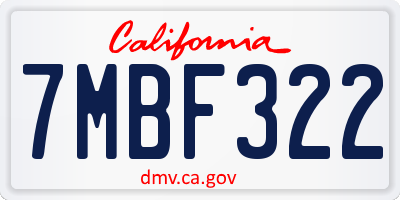 CA license plate 7MBF322