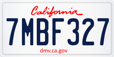 CA license plate 7MBF327