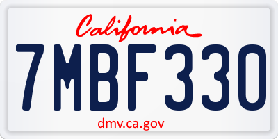 CA license plate 7MBF330