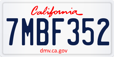 CA license plate 7MBF352