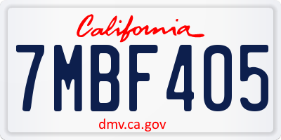 CA license plate 7MBF405