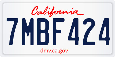 CA license plate 7MBF424