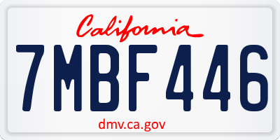 CA license plate 7MBF446