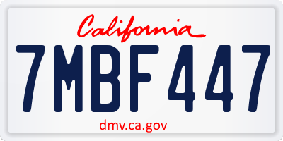 CA license plate 7MBF447