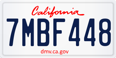 CA license plate 7MBF448