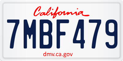 CA license plate 7MBF479