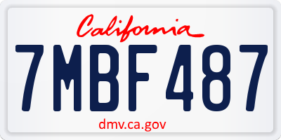 CA license plate 7MBF487