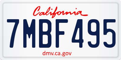 CA license plate 7MBF495