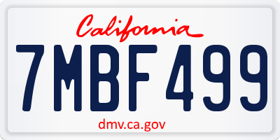 CA license plate 7MBF499
