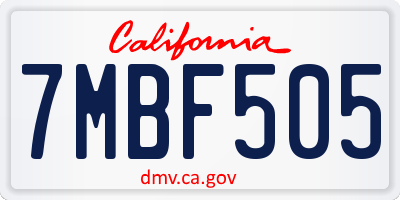 CA license plate 7MBF505