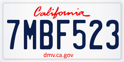 CA license plate 7MBF523