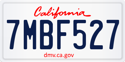 CA license plate 7MBF527