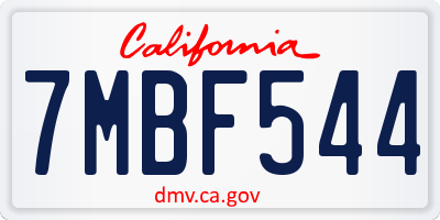 CA license plate 7MBF544