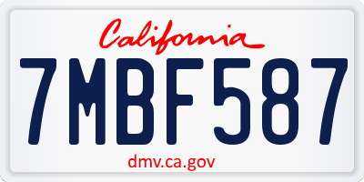 CA license plate 7MBF587