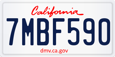 CA license plate 7MBF590