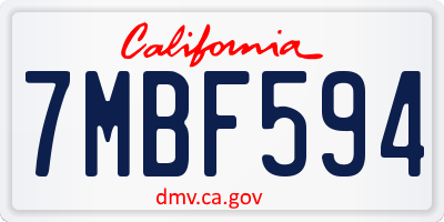 CA license plate 7MBF594