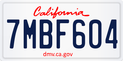 CA license plate 7MBF604