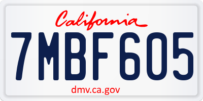 CA license plate 7MBF605