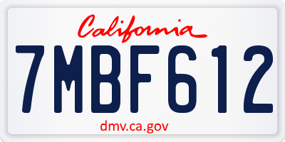 CA license plate 7MBF612