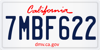 CA license plate 7MBF622