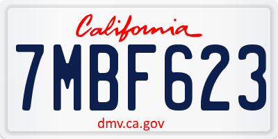 CA license plate 7MBF623