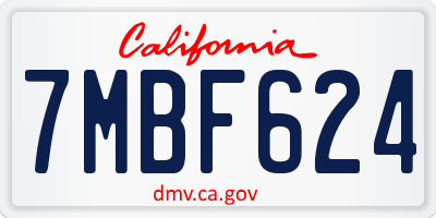 CA license plate 7MBF624