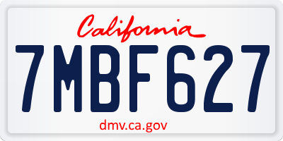 CA license plate 7MBF627