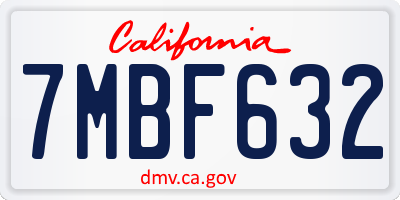 CA license plate 7MBF632