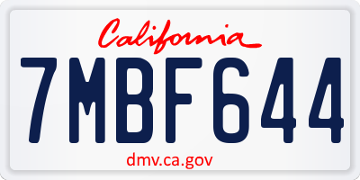 CA license plate 7MBF644