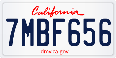 CA license plate 7MBF656