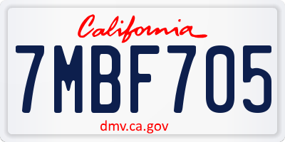 CA license plate 7MBF705