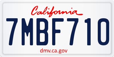 CA license plate 7MBF710