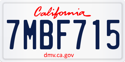 CA license plate 7MBF715