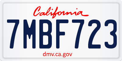 CA license plate 7MBF723