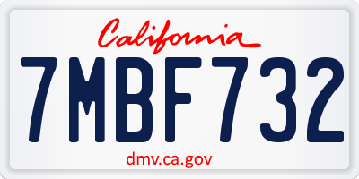 CA license plate 7MBF732