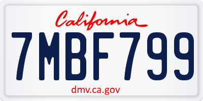CA license plate 7MBF799