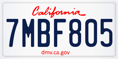 CA license plate 7MBF805