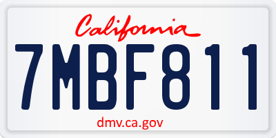 CA license plate 7MBF811