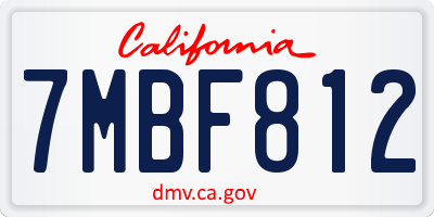 CA license plate 7MBF812