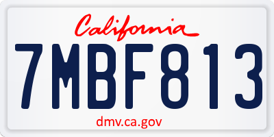 CA license plate 7MBF813