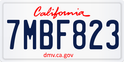 CA license plate 7MBF823